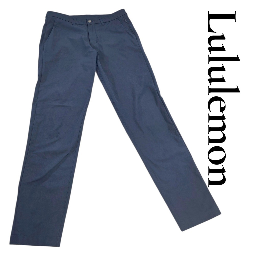 Lululemon Commission Pant Slim Mens 32 Navy Blue Technical Stretch Golf Commuter